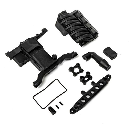 SCX6: Front Servo Mount/Engine Cover/Seals by Axial