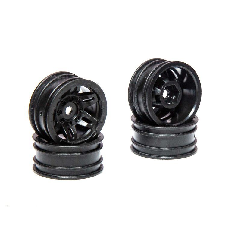 Axial 1.0 ROCKSTER WHEELS BLACK (4): SCX24, AX24