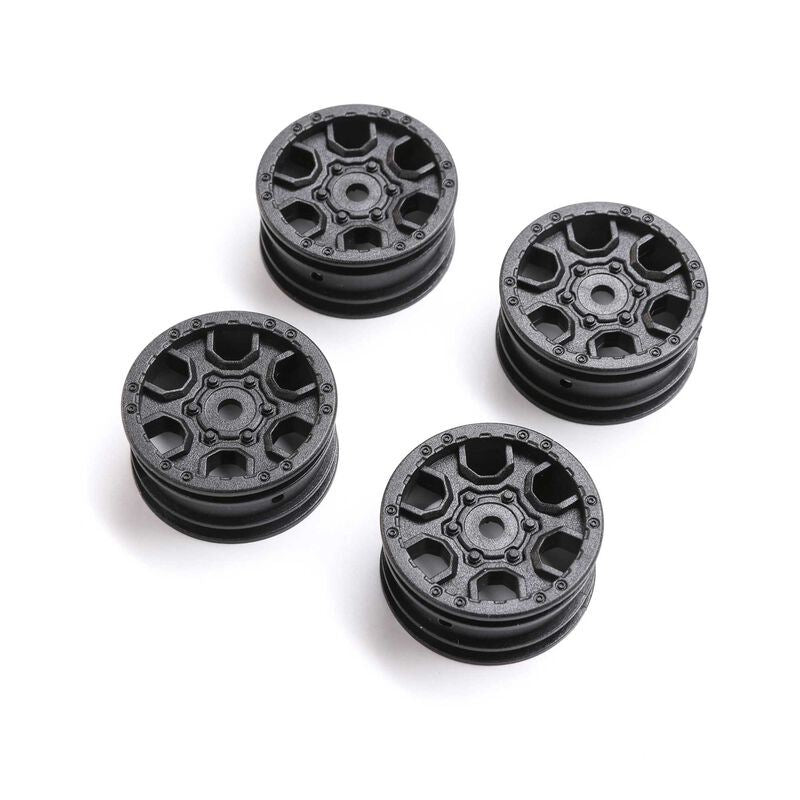 1.0 Ford Bronco Wheel Black (4): SCX24 by Axial