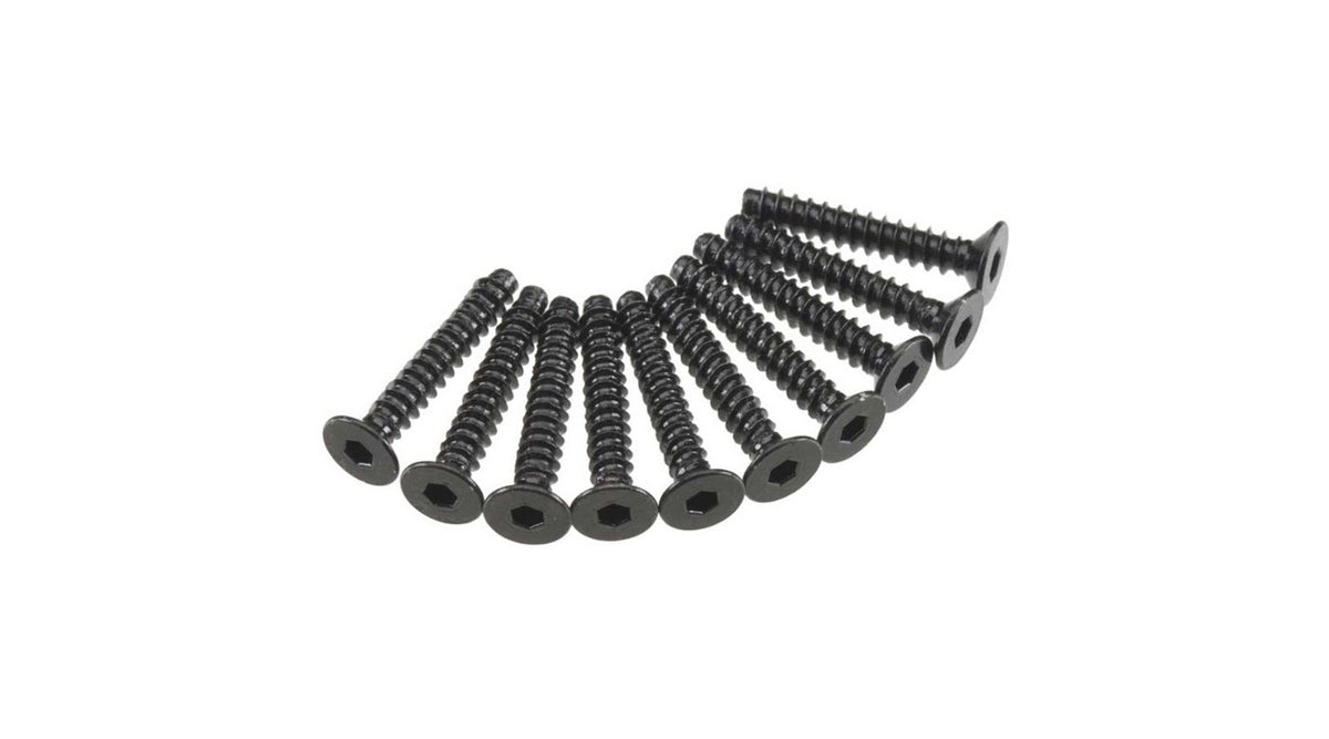 AXA468 Hex Socket Tap Flat Head M3x18mm Black (10)