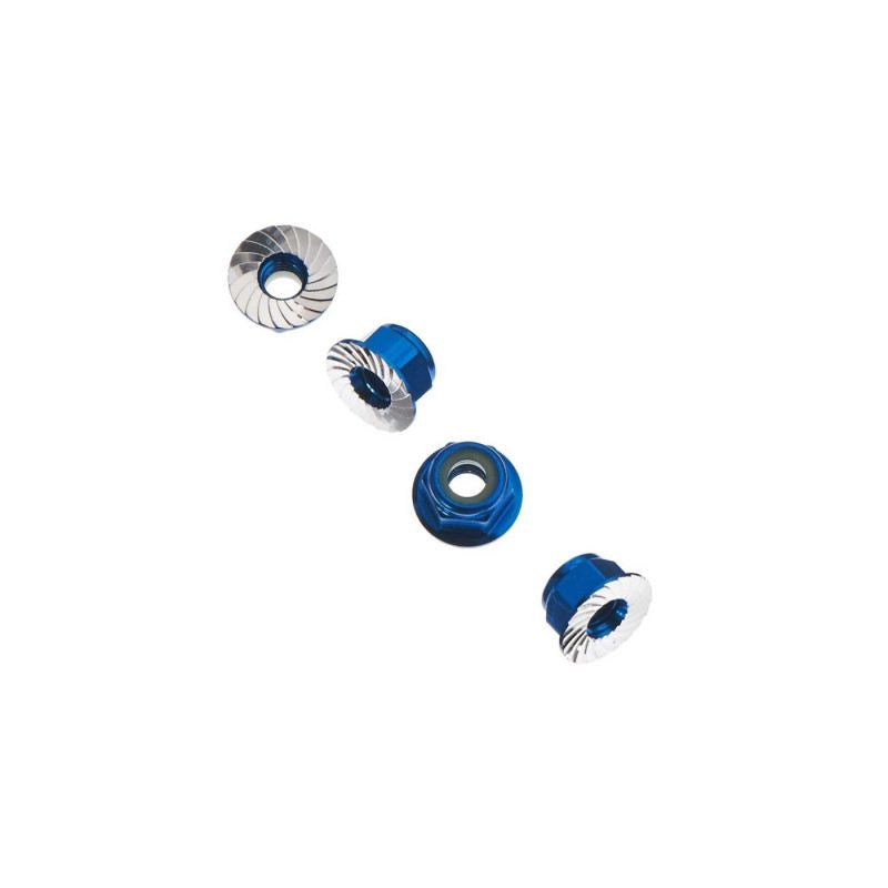 AXA1046 Wheel Nut M4 Serrated Blue (4) by Axial
