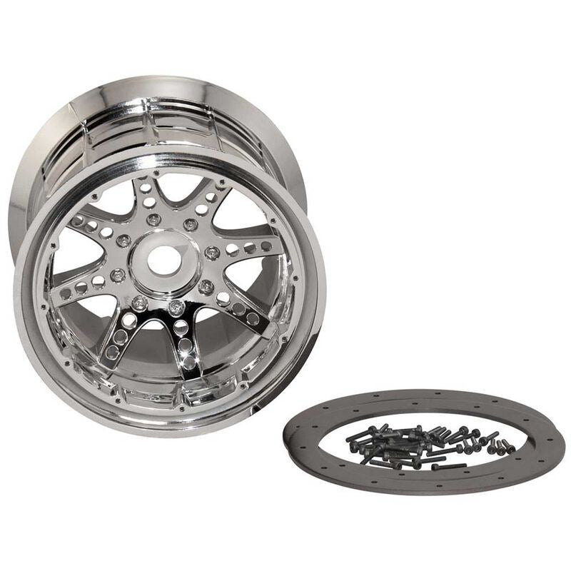 AX8043 Oversize Beadlock 8-Spoke Chrm (2) by Axial