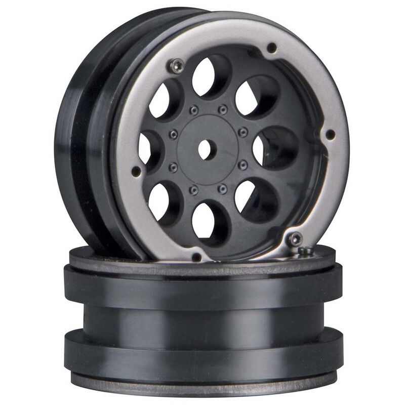 AX8087 8-Hole 1.9 Beadlock Wheel Black (2) by Axial