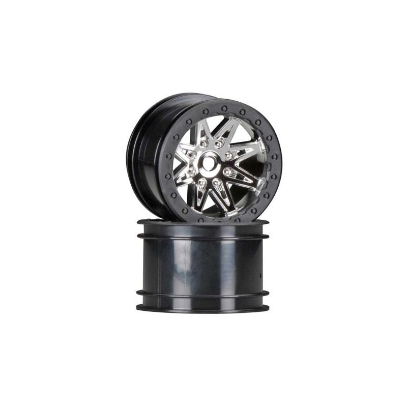Axial AX08137 2.2 Rebel Wheels 41mm Wide Chrm/Blk (2)