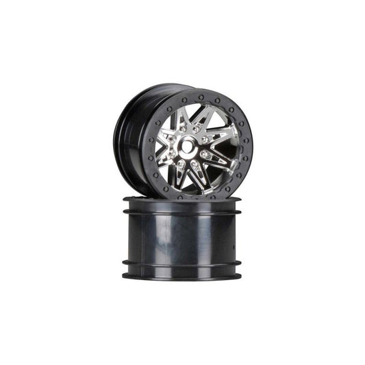 Axial AX08137 2.2 Rebel Wheels 41mm Wide Chrm/Blk (2)