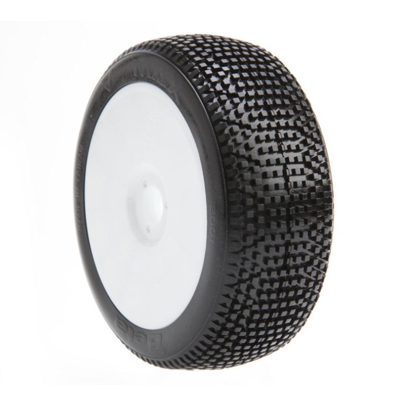 Beta Tires 1:8 Buggy V-MAX/ Medium Soft Tyre With Inserts and White Wheels (Pair