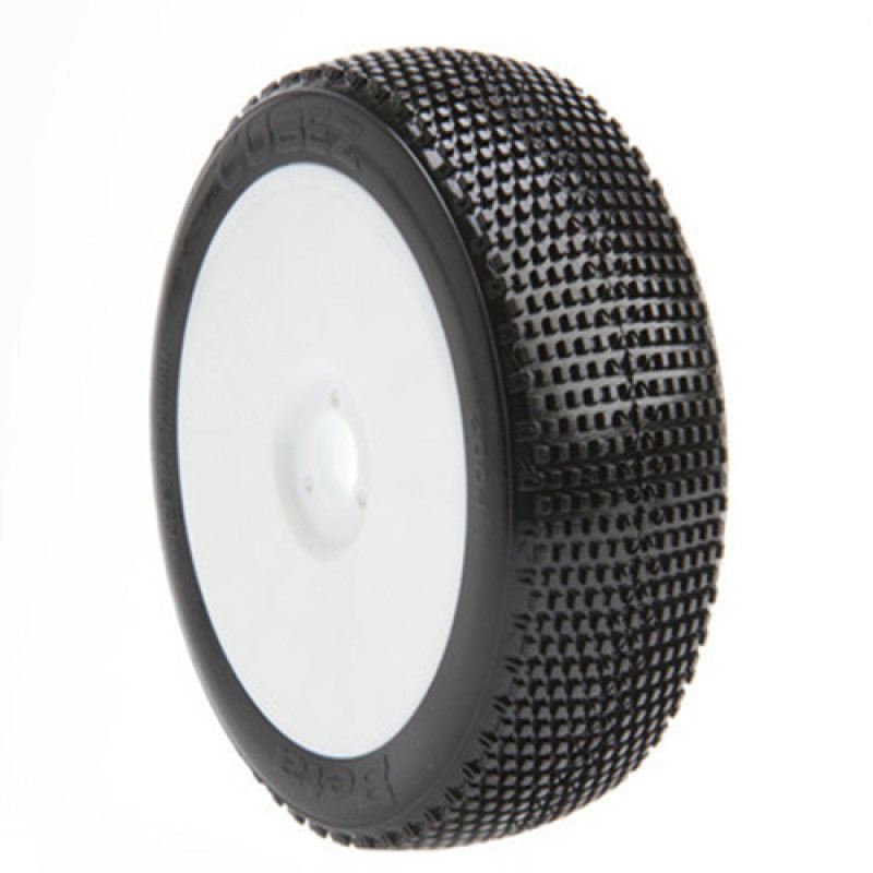 Beta Tires 1:8 Buggy CUBEZ/Super Soft Tyre With Inserts and White Wheels (Pair)