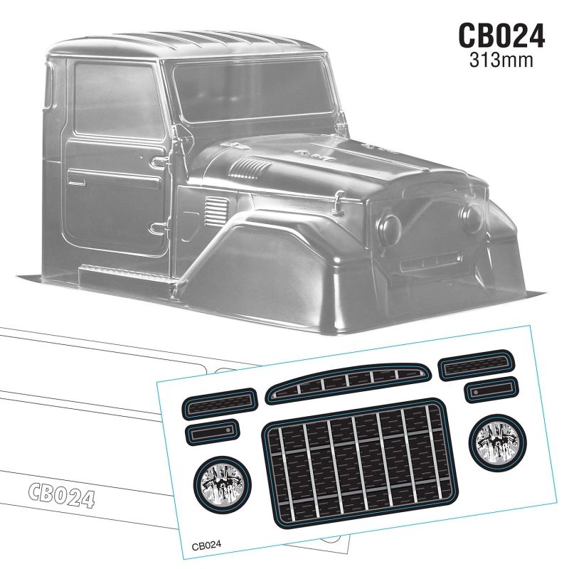 1/10 Crawler Truck Cab Only BJ40, WB 313mm Width 200mm by Team C