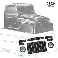 1/10 Crawler Truck Cab Only BJ40, WB 313mm Width 200mm by Team C