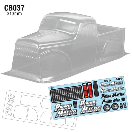 Team C 1/10 Power Master Crawler Body Clear, 313mm WB, 145mm Wide