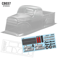 Team C 1/10 Power Master Crawler Body Clear, 313mm WB, 145mm Wide