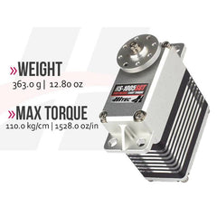 HITEC D1005SGT Servo Large Scale, 110kg/cm 0.19sec @14.8v Steel Gears, 310g, 64x