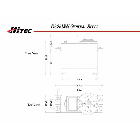 D625MW Servo STD MG, Digital, WV, HR, H25T, PRG, 6.3kg/cm 0.20 4.8V, 8.80kg/cm 0