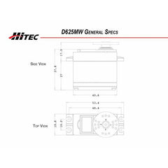 D625MW Servo STD MG, Digital, WV, HR, H25T, PRG, 6.3kg/cm 0.20 4.8V, 8.80kg/cm 0