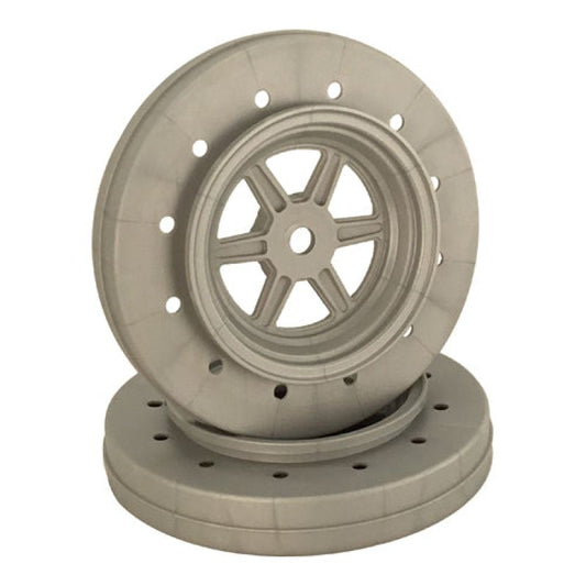 DE Racing Gambler Drag Front  Wheels for Accelerator Tyres / SILVER (4pc) 1.9/3.