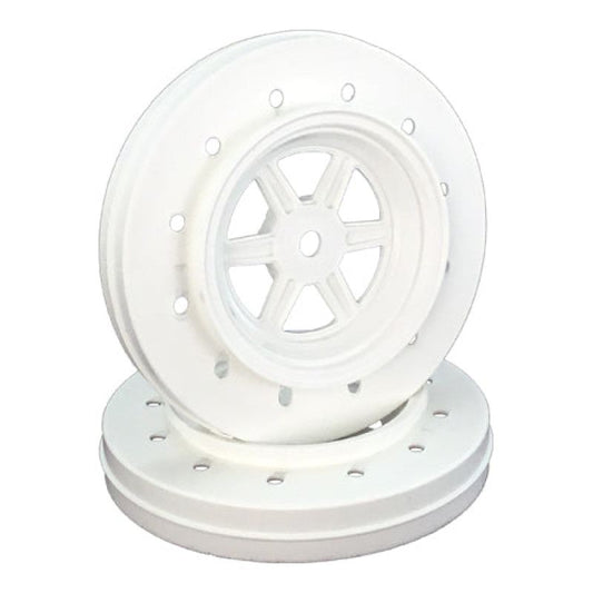 DE Racing Gambler Drag Front  Wheels for Accelerator Tyres / WHITE (4pc) 1.9/3.0