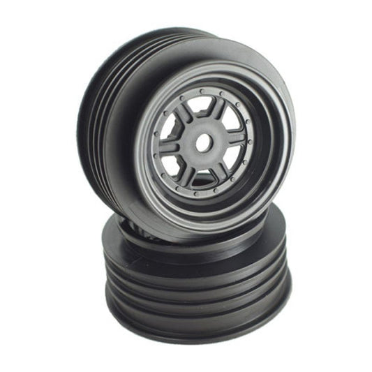 DE Racing Gambler Front Wheels with 12mm Hex / AE/Losi 22S Sprint Offset / BLACK
