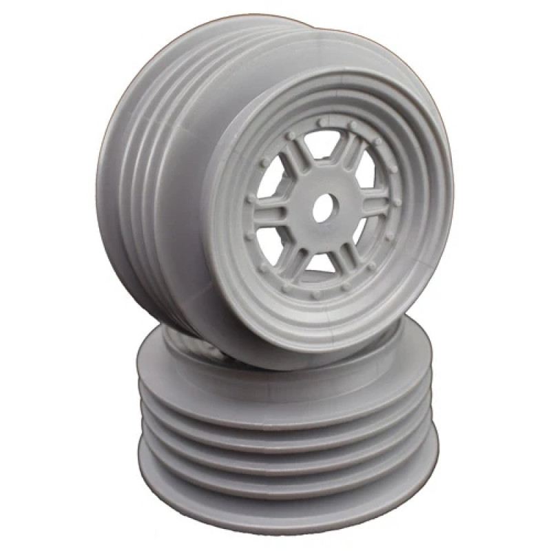 DE Racing Gambler Front Wheels with 12mm Hex / TLR Offset / SILVER (4 PC) 1.7/2.