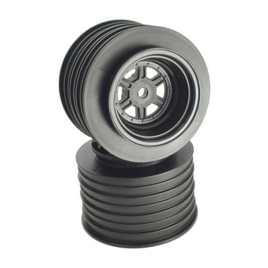 DE Racing Gambler Rear Sprint Wheels with 12mm Hex / AE -TLR / BLACK (4 PC) 1.7/