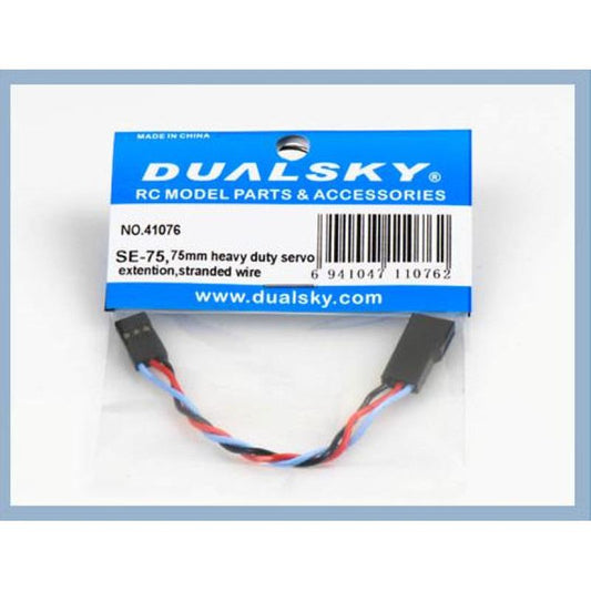 Dual Sky Dualsky Servo Extension Lead, 75mm, Heavy Duty Twisted suit JR, Futaba,