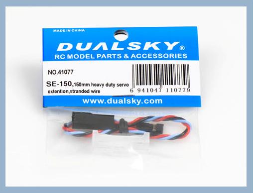 Dualsky Servo Extension Lead, 150mm, Heavy Duty Twisted suit JR, Futaba, Hitec