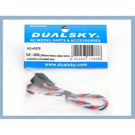 Dual Sky Dualsky Servo Extension Lead, 300mm, Heavy Duty Twisted suit JR, Futaba