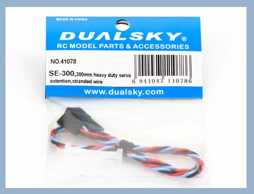 Dualsky Servo Extension Lead, 300mm, Heavy Duty Twisted suit JR, Futaba, Hitec