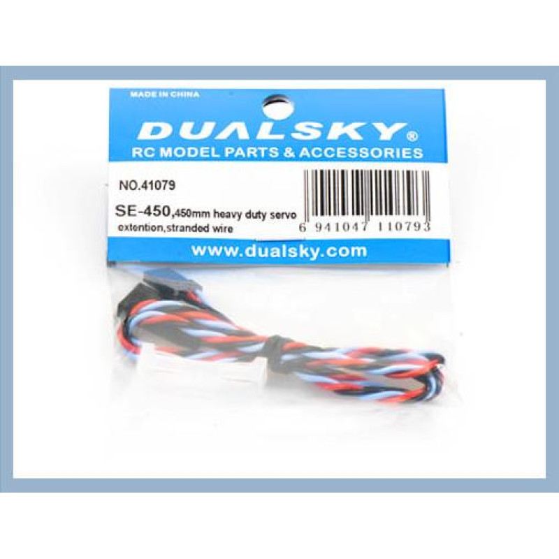Dual Sky Dualsky Servo Extension Lead, 450mm, Heavy Duty Twisted suit JR, Futaba