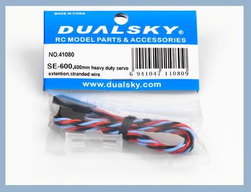 Dualsky Servo Extension Lead, 600mm, Heavy Duty Twisted suit JR, Futaba, Hitec