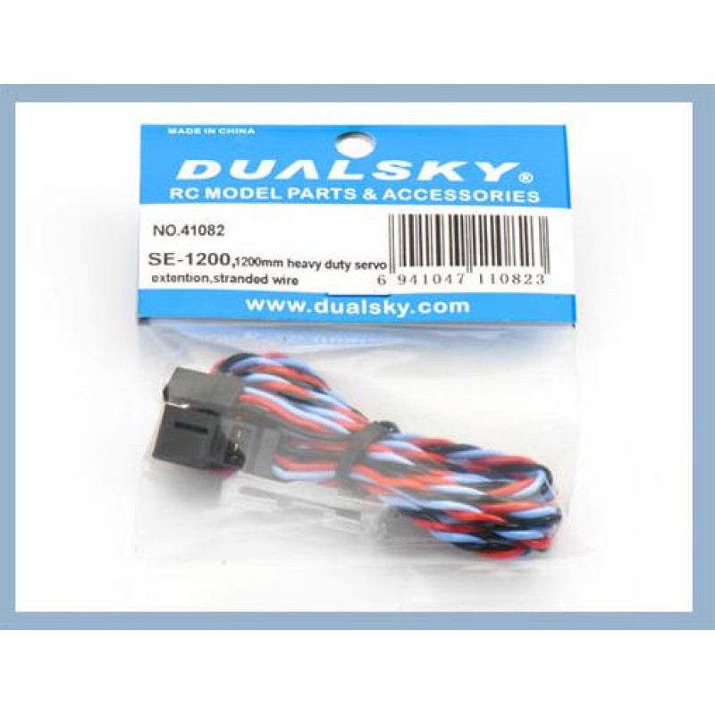 Dual Sky Dualsky Servo Extension Lead, 1200mm, Heavy Duty Twisted suit JR, Futab