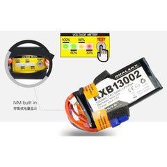 Dual Sky RXB13002 1300mah 2S 7.4v 20C LiPo Receiver RX Battery with Servo Connec