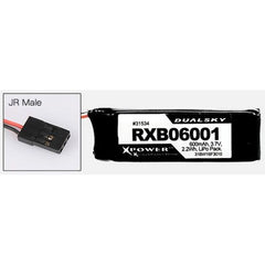 Dual Sky RXB06001 600mah 1S 3.7v 20C LiPo DLG Receiver Battery with Servo Connec