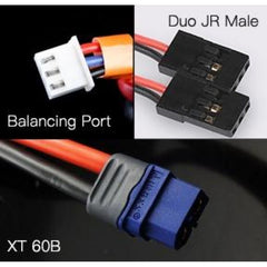 Dual Sky RXB540022 5400mah 2S 7.4v 20C LiPo Receiver RX Battery with Servo and X