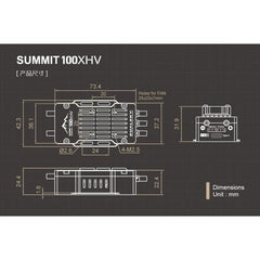 Dual Sky SUMMIT 100XHV 100Amp 5-14S Brushless Aircraft ESC