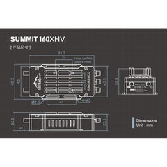 Dual Sky SUMMIT 160XHV 160Amp 5-14S Brushless Aircraft ESC