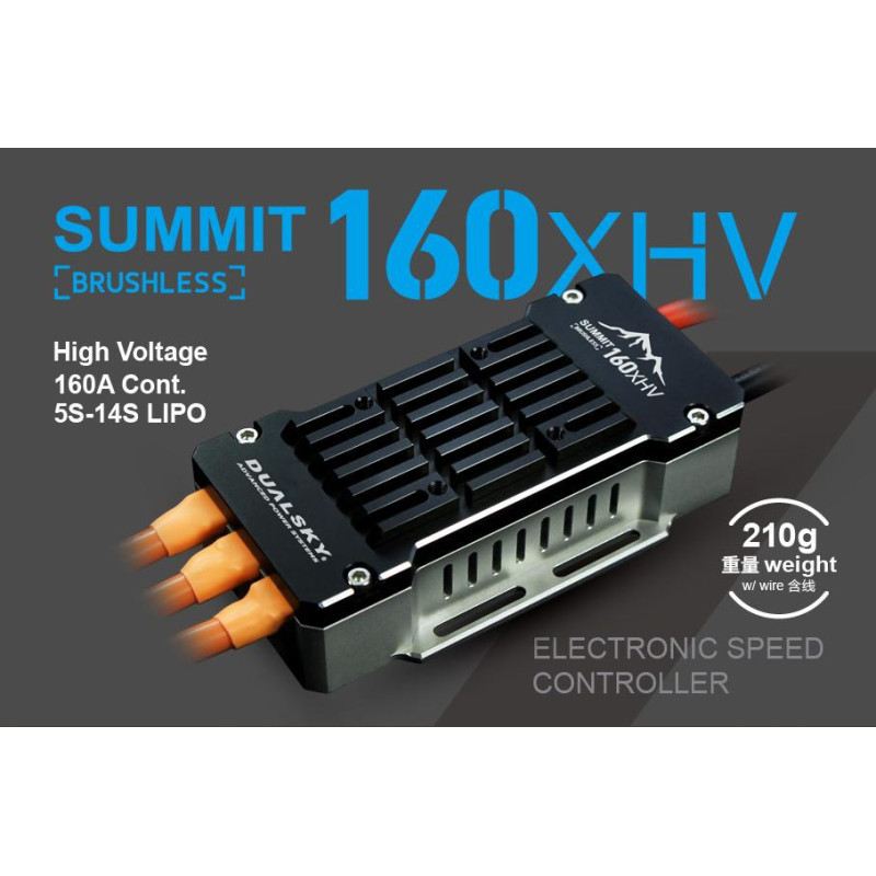 Dual Sky SUMMIT 160XHV 160Amp 5-14S Brushless Aircraft ESC