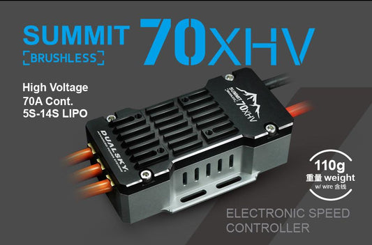 Dual Sky SUMMIT 70XHV 70Amp 5-14S Brushless Aircraft ESC