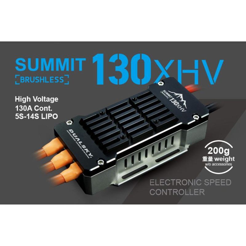 Dual Sky SUMMIT 130XHV 130Amp 5-14S Brushless Aircraft ESC