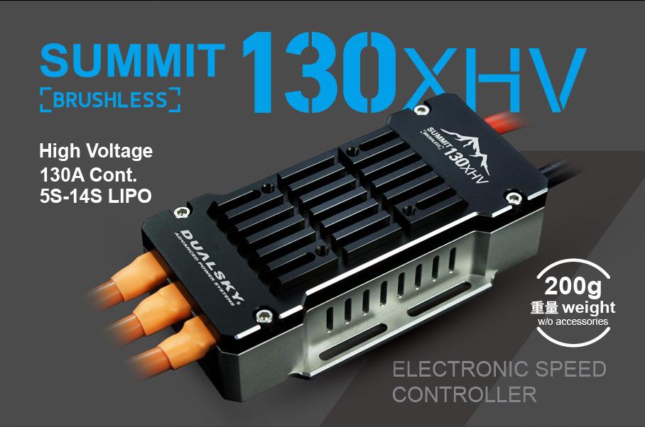 Dual Sky SUMMIT 130XHV 130Amp 5-14S Brushless Aircraft ESC