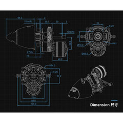 Dual Sky CRS3000.13 MKII Contra Rotating FAI F3A Competition 10S Brushless Motor