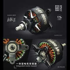 Dual Sky Xmotor GA800.15 MKII 810kv 28 Pole 30E Brushless Outrunner 172g 4S Lipo