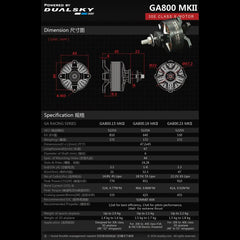 Dual Sky Xmotor GA800.15 MKII 810kv 28 Pole 30E Brushless Outrunner 172g 4S Lipo