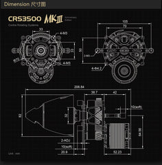 Dual Sky CRS3500.11 MKIII 550KV AE, Max 3515W @37V (10S Lipo) Contra Rotating FA