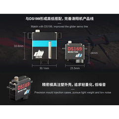 Dual Sky DS169 Micro Thin Metal Gear 2.8kg, 0.06sec HV 7.4v Servo 9g 23.5x8.5x24