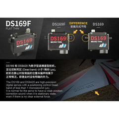 Dual Sky DS169F Micro Flat Thin Metal Gear 2.8kg, 0.06sec HV 7.4v Servo 9g 23.5x