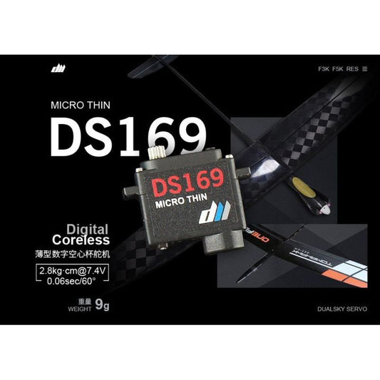 Dual Sky DS169 Micro Thin Metal Gear 2.8kg, 0.06sec HV 7.4v Servo 9g 23.5x8.5x24