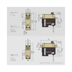 Dual Sky T8 Thin Coreless Programable HV Metal Gear Servo, 1kg 0.18sec @ 3.3v -