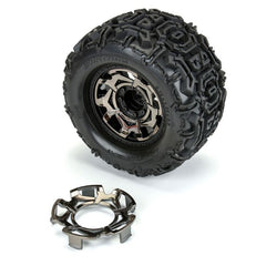 Duratrax Clip-Lock Wheel Face (Black Chrome) for Ripper 3.8"" Wheel (2)