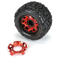Duratrax Clip-Lock Wheel Face (Red Chrome) for Ripper 3.8" Wheel (2)