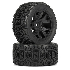 Duratrax 1/5 Warthog Trs Fr/Rr 5.7 MTD 24mm Blk Ripper (2)